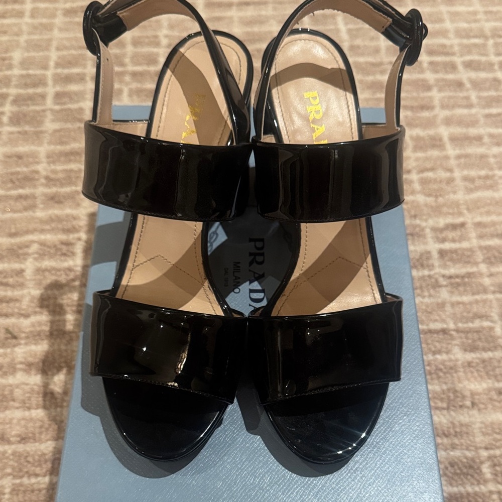 Prada Women's Patent Leather Platform Sandals